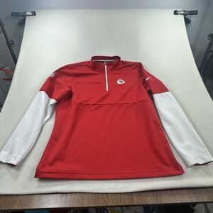 Kansas City Chiefs Shirt Mens Large Red NFL Nike Dri-FIT On Field 1/4 Zip
